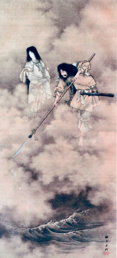 Izanagi and Izanami from an old Japanese painting.