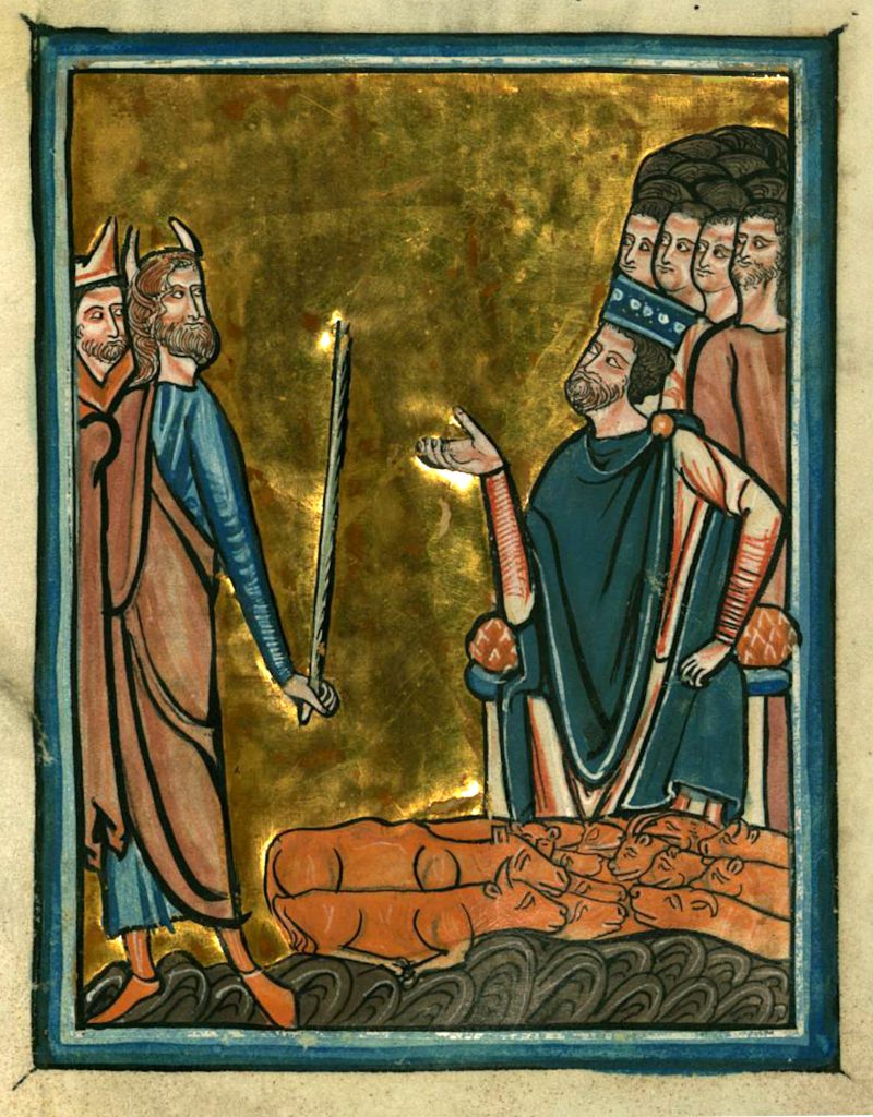 Medieval illustration of the fifth plague.